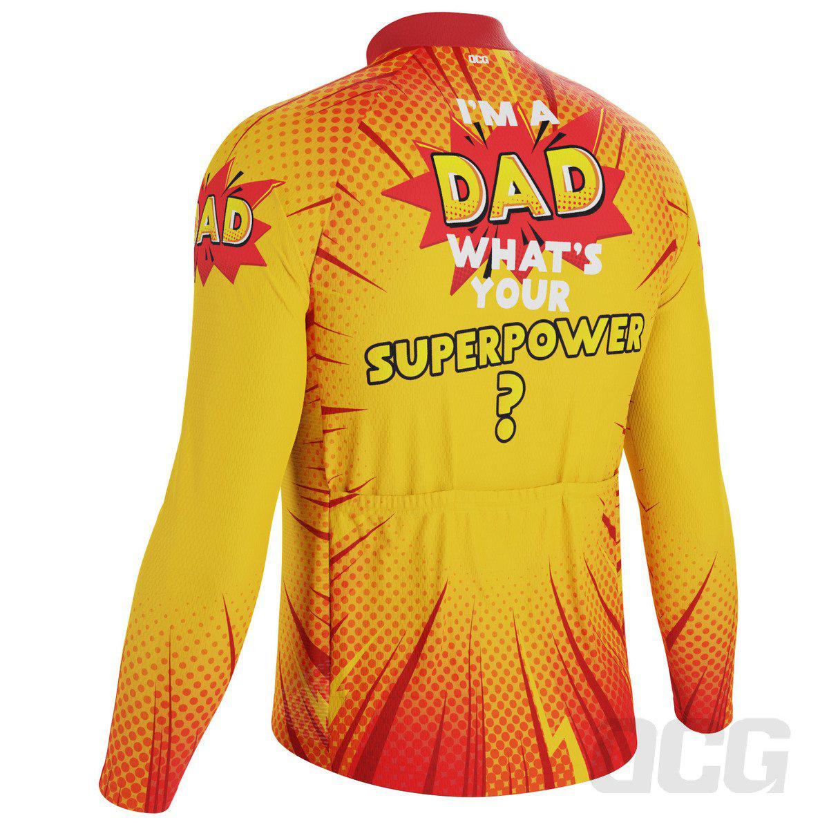 Men's I'm a Dad Superpower Long Sleeve Cycling Jersey