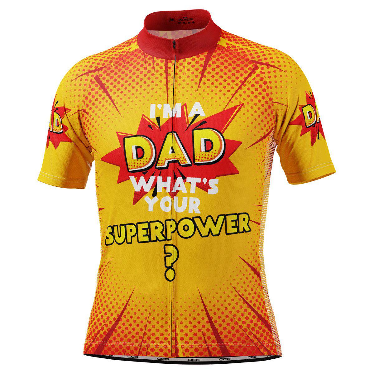Men's I'm a Dad Superpower Short Sleeve Cycling Jersey