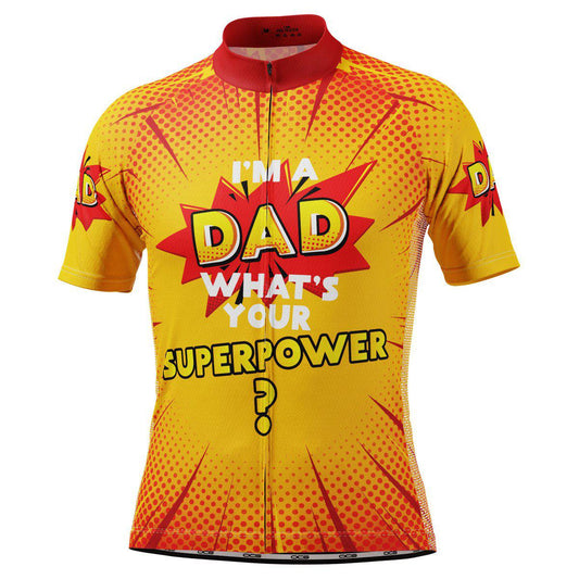 Men's I'm a Dad Superpower Short Sleeve Cycling Jersey