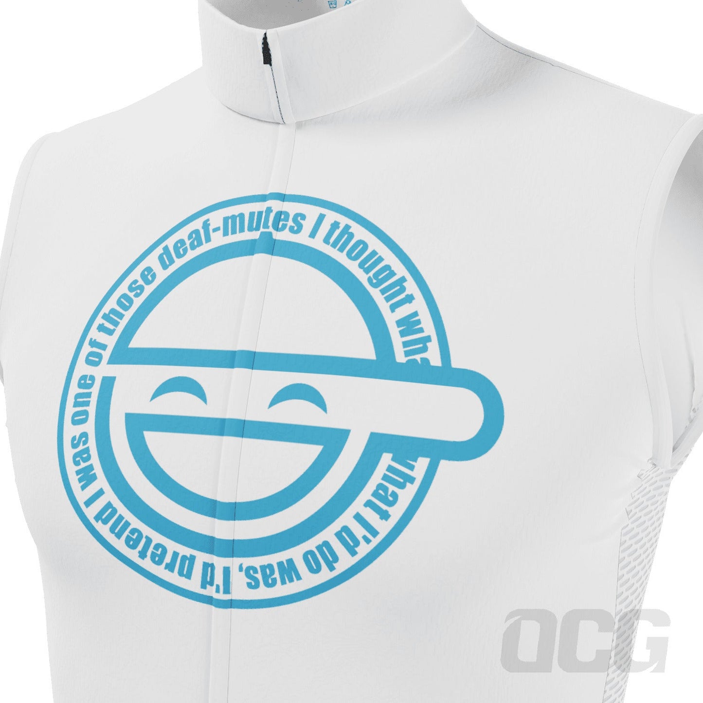 Men's Pretend Blue Logo Sleeveless Tech Cycling Jersey