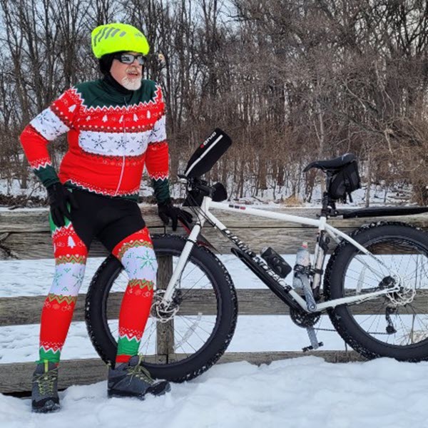 Men's Ugly Christmas Sweater Gel Padded Cycling Shorts
