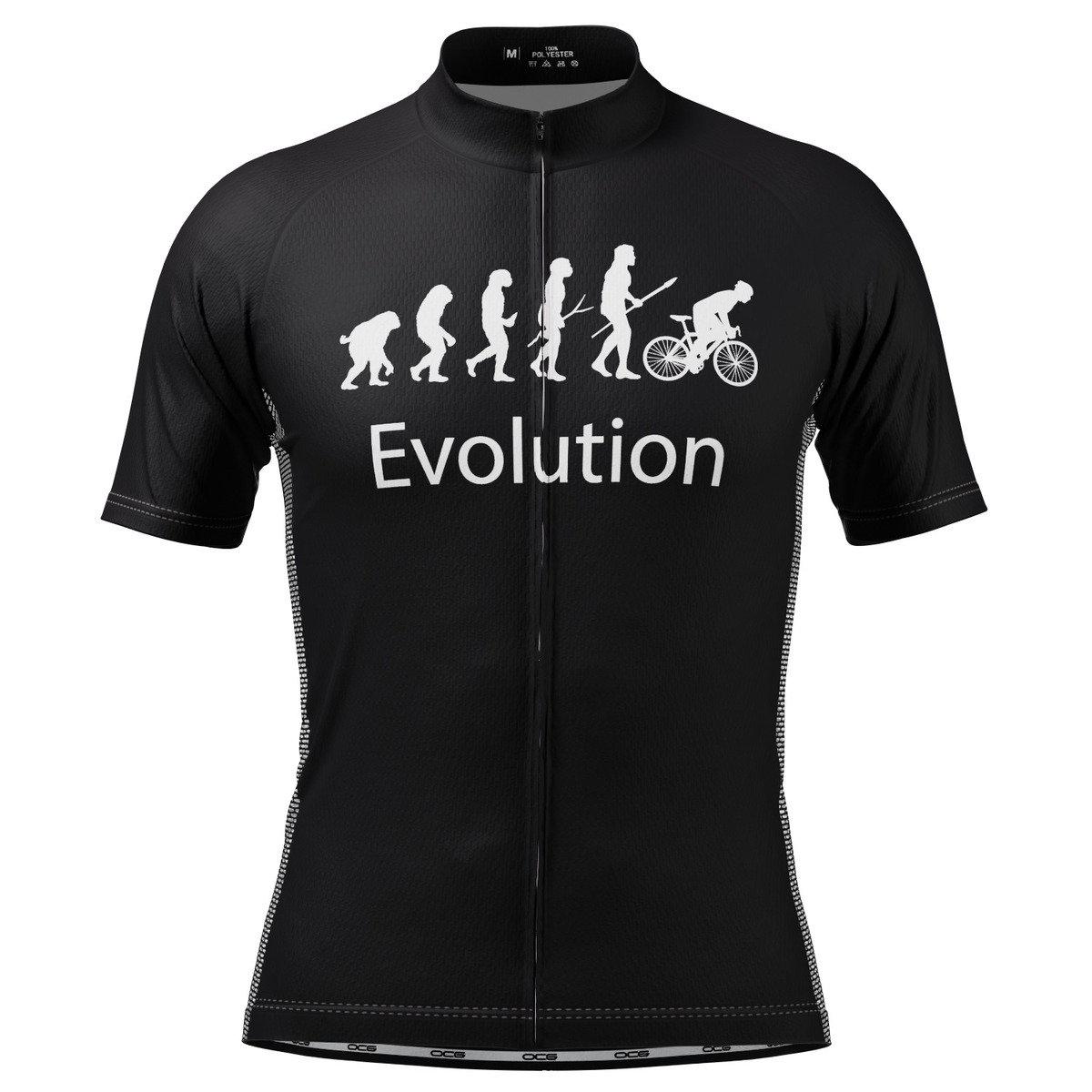 Men's Evolution of Man in Green Short Sleeve Cycling Jersey