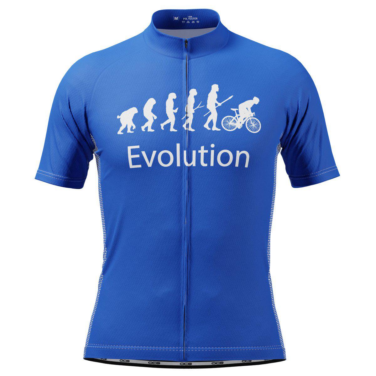 Men's Evolution of Man in Green Short Sleeve Cycling Jersey