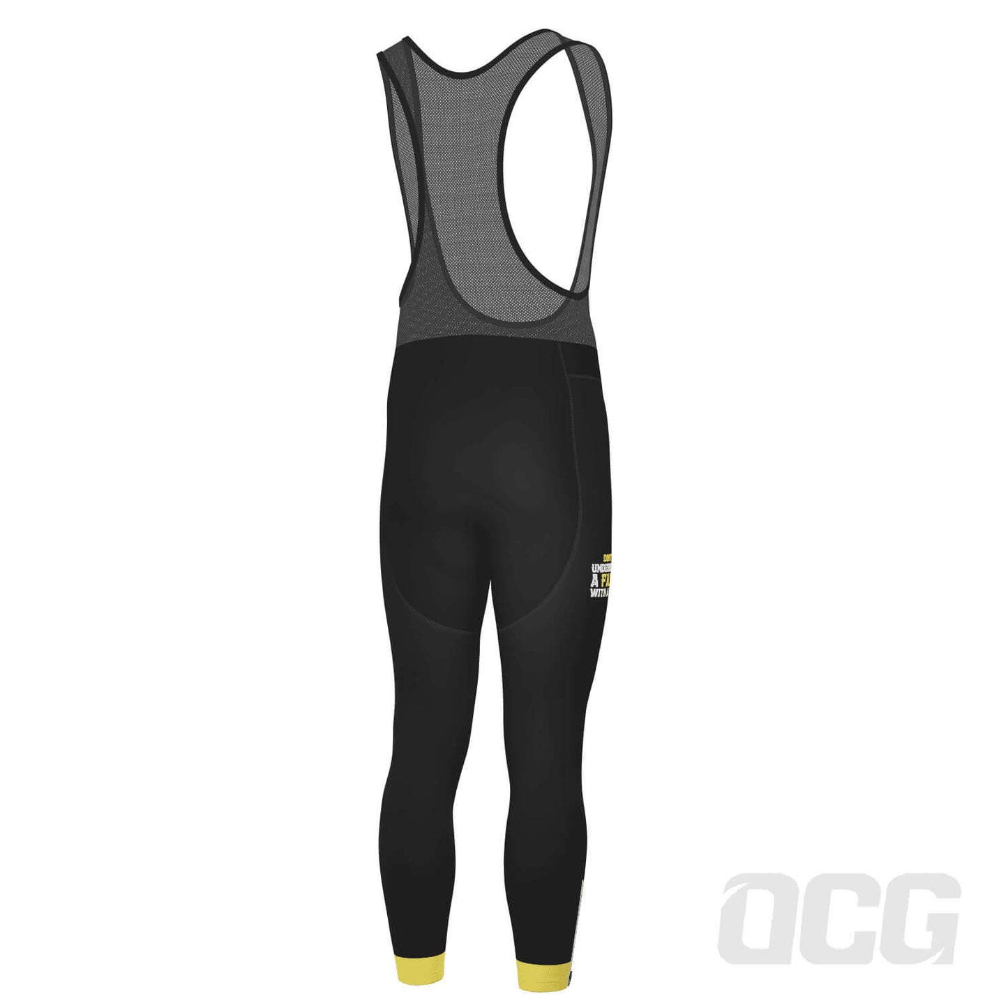 Men's Don't Ever Underestimate a Fat Man Gel Padded Cycling Bib-Tights