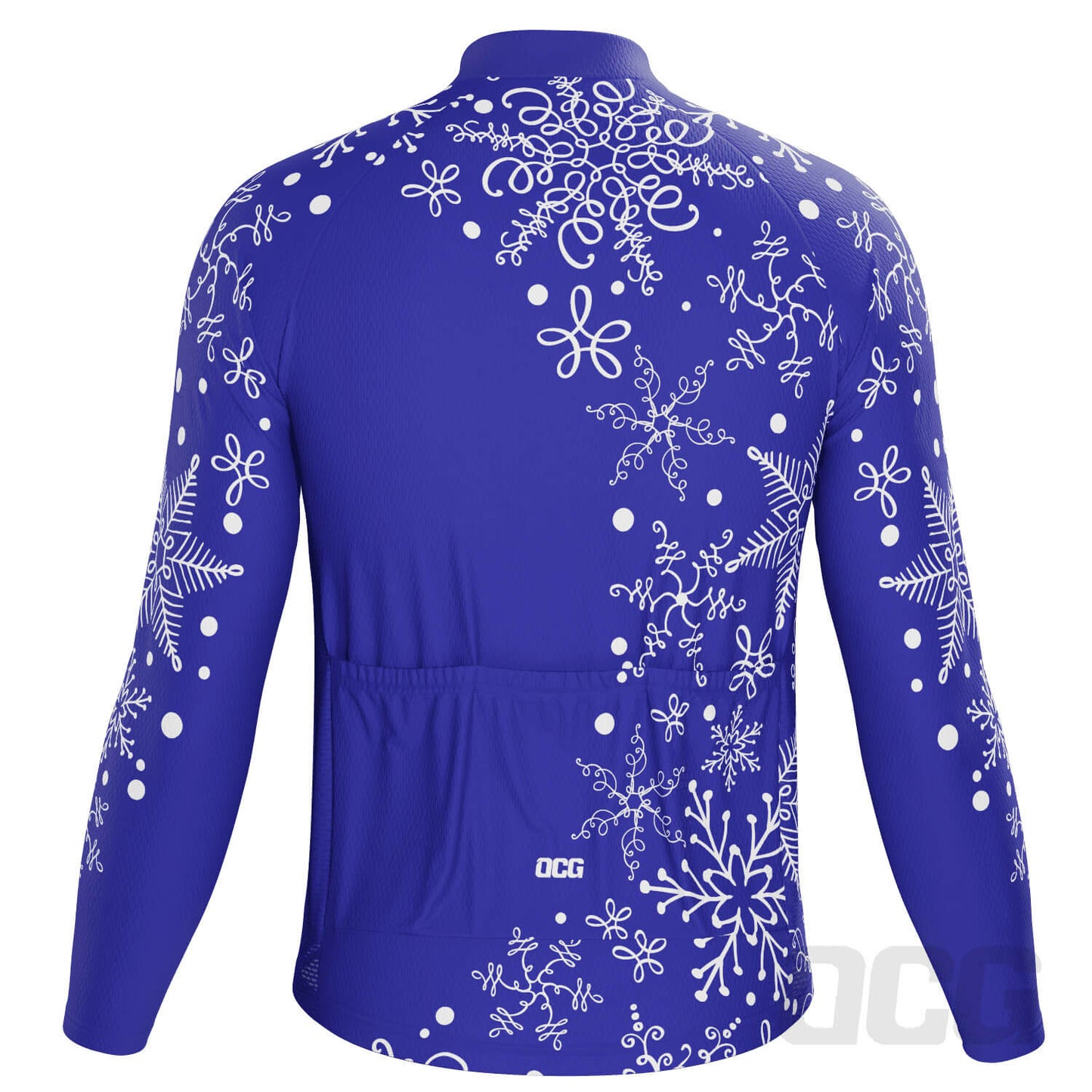 Men's Festive Snowflake Long Sleeve Cycling Jersey