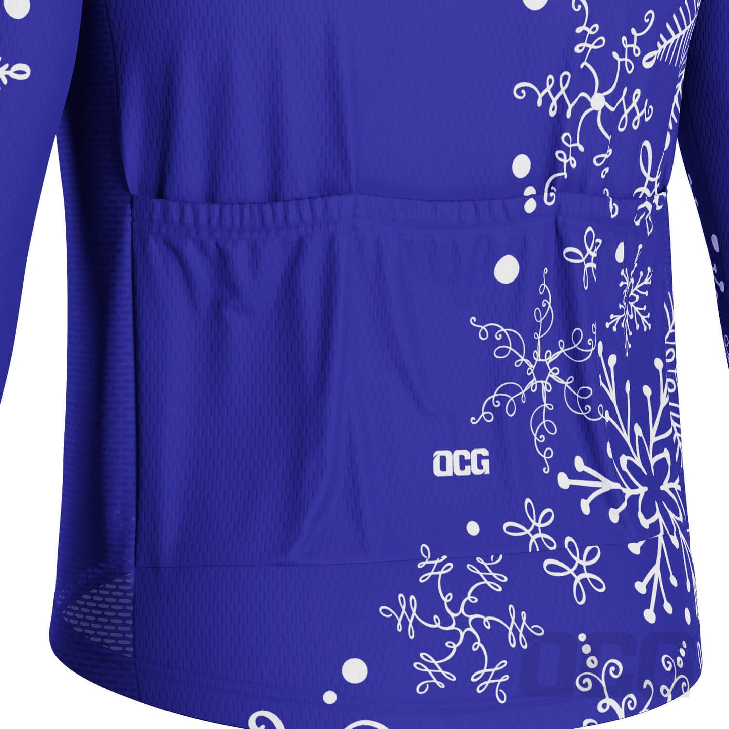 Men's Festive Snowflake Long Sleeve Cycling Jersey