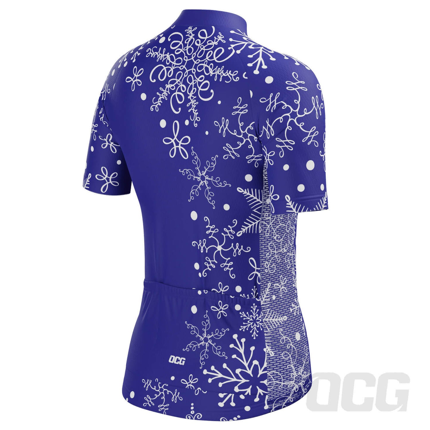 Women's Festive Snowflake Short Sleeve Cycling Jersey