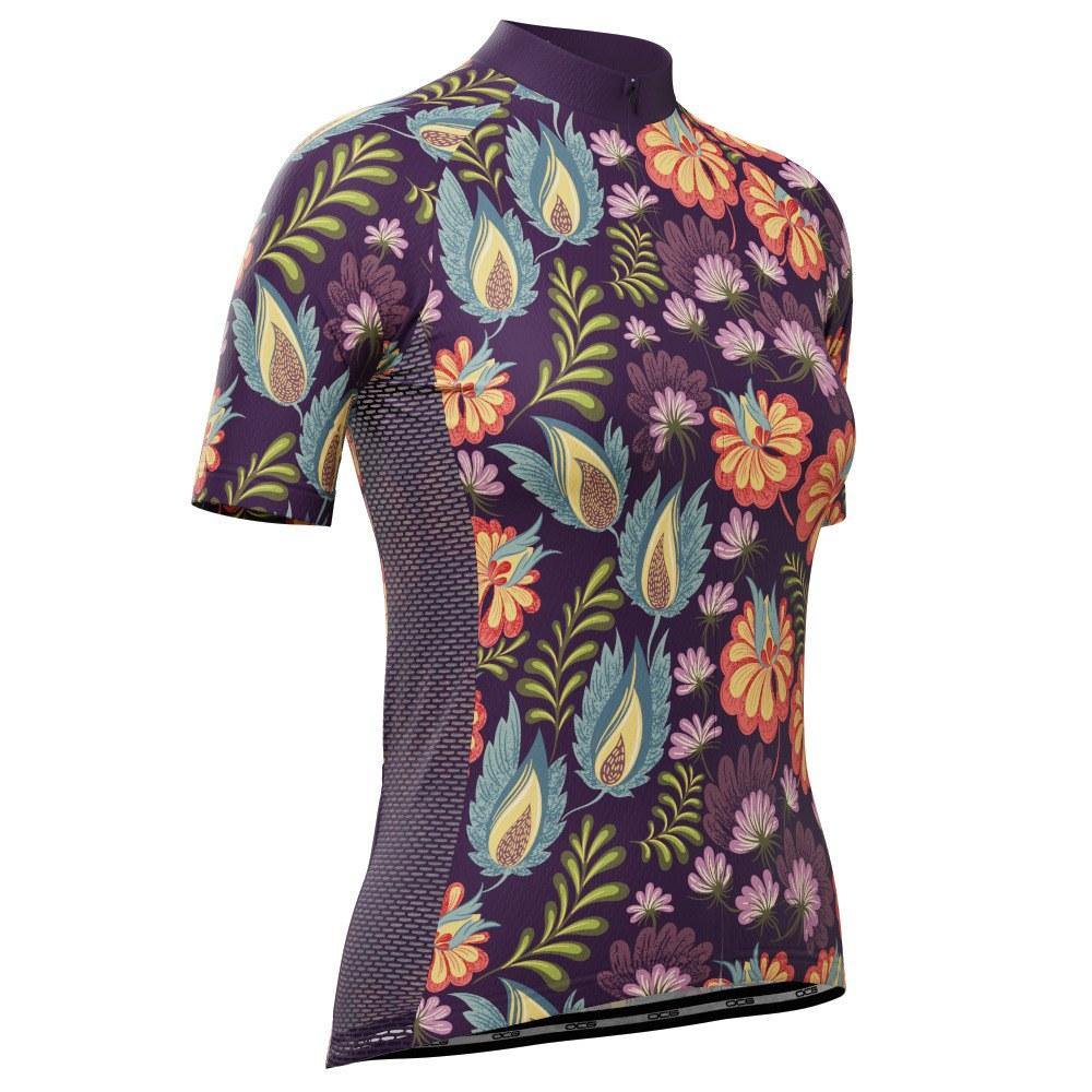 Women's Floral Botanical Short Sleeve Cycling Jersey