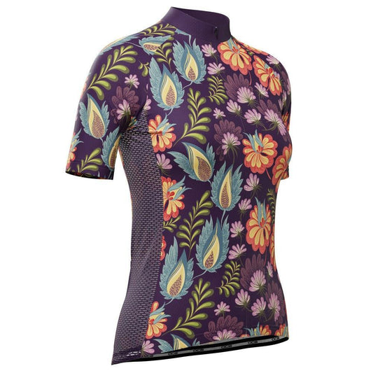 Women's Floral Botanical Short Sleeve Cycling Jersey
