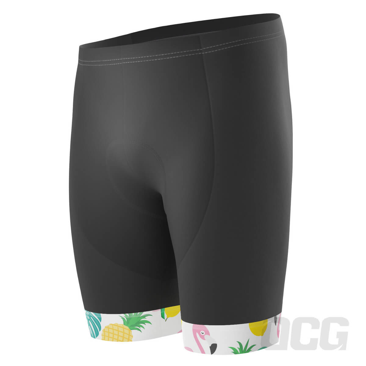 Men's Fruity Flamingo Gel Padded Cycling Shorts