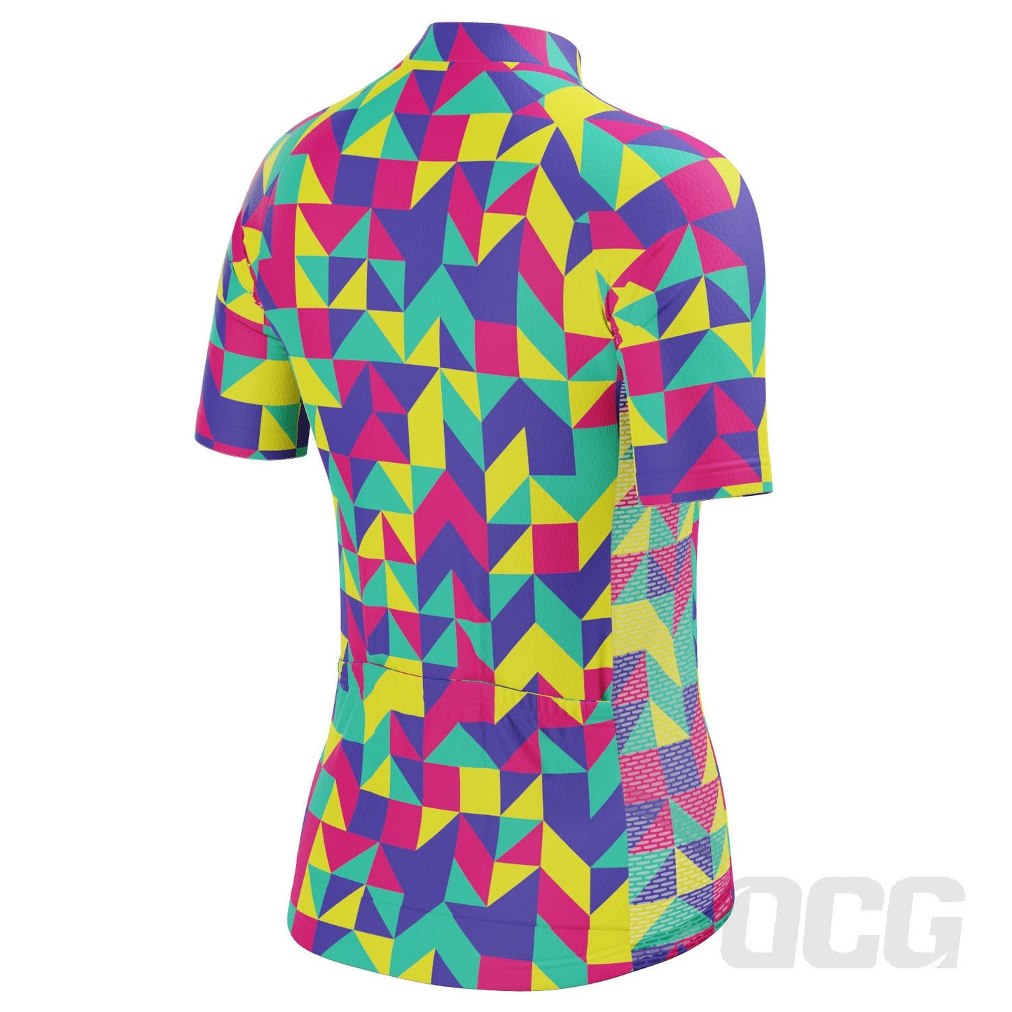 Women's High Viz Neon Geometry Short Sleeve Cycling Jersey