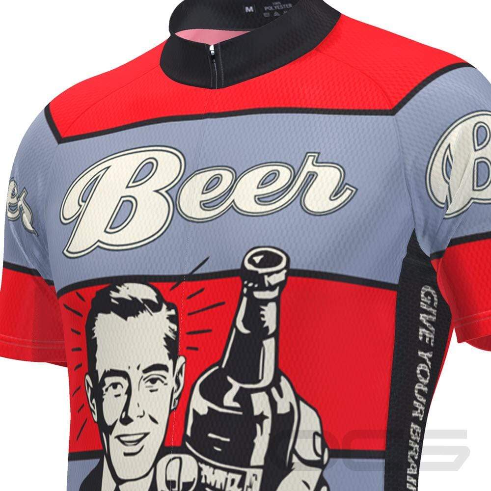Men's Give Your Brain The Night Off Beer Short Sleeve Cycling Jersey