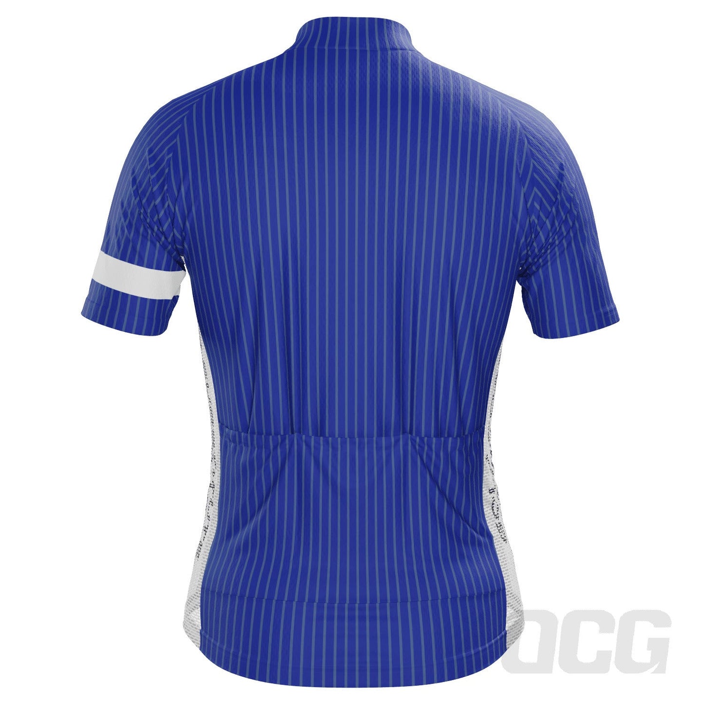 Men's Gold Coast Boating Centre Blue Stripes Short Sleeve Cycling Jersey