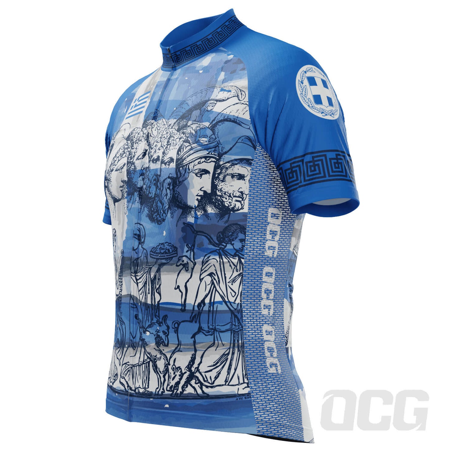 Men's Ancient Greece Short Sleeve Cycling Jersey