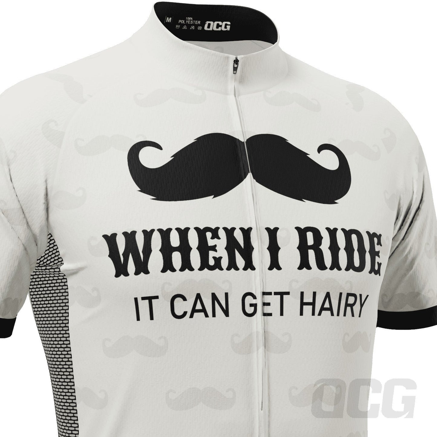 Men's Hairy Mustache Short Sleeve Cycling Jersey