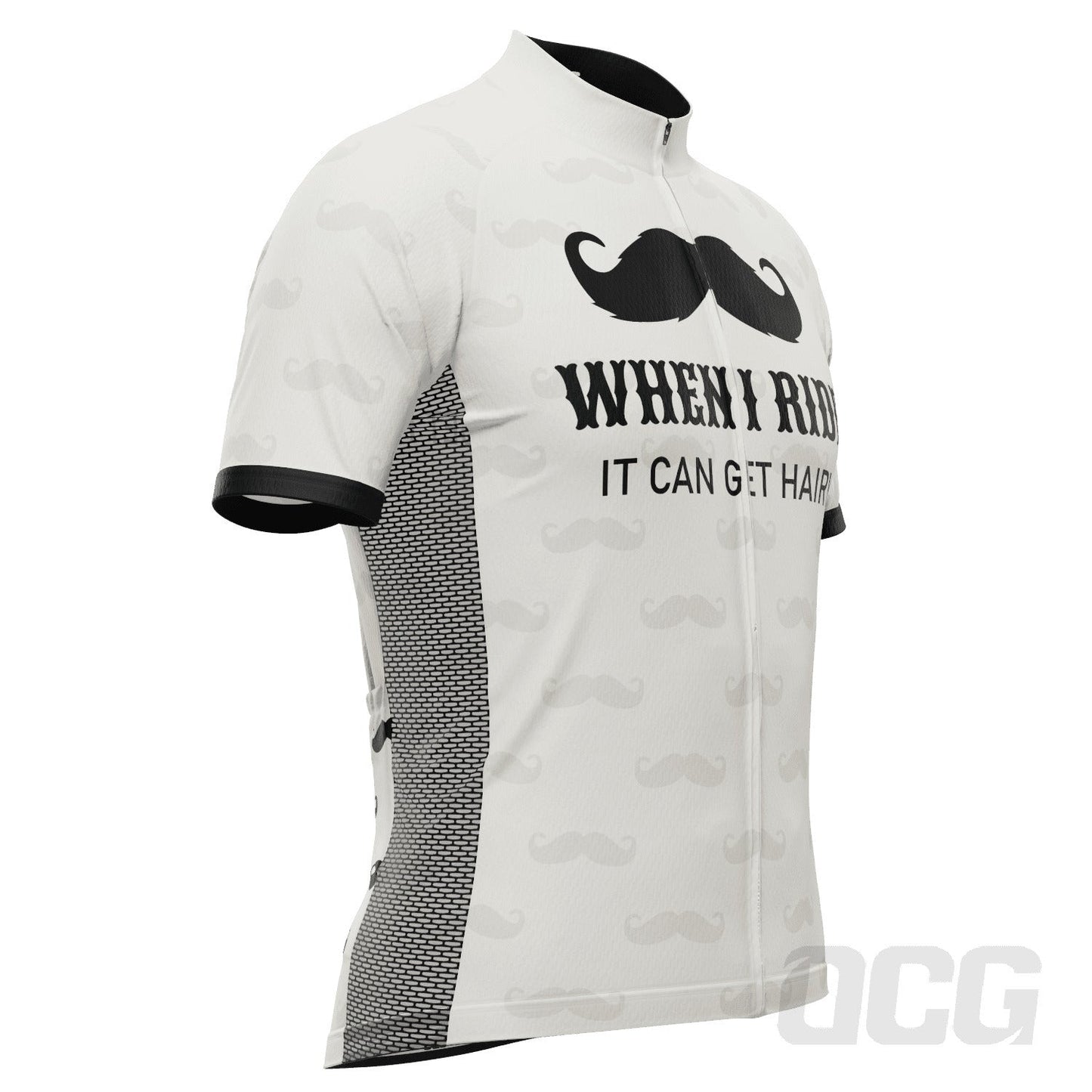 Men's Hairy Mustache Short Sleeve Cycling Jersey