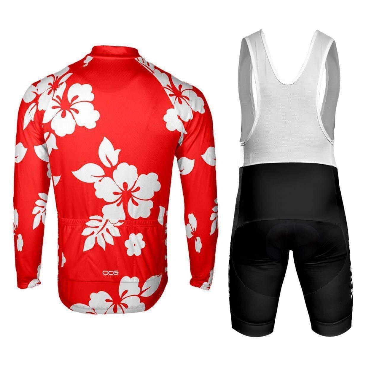 Men's Hawaiian Aloha Floral 2 Piece Cycling Kit