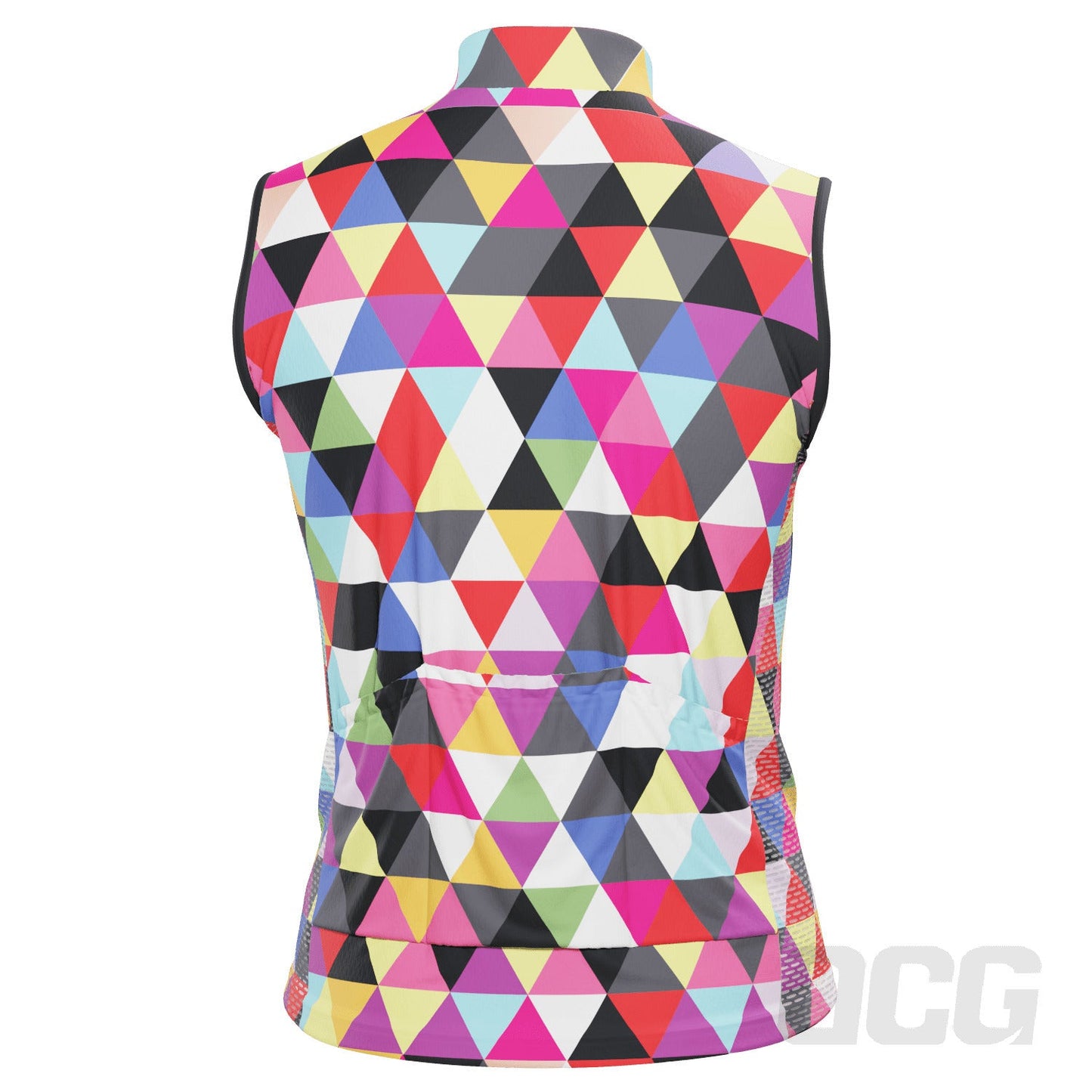Men's High Viz Color Triangles Sleeveless Tech Cycling Jersey
