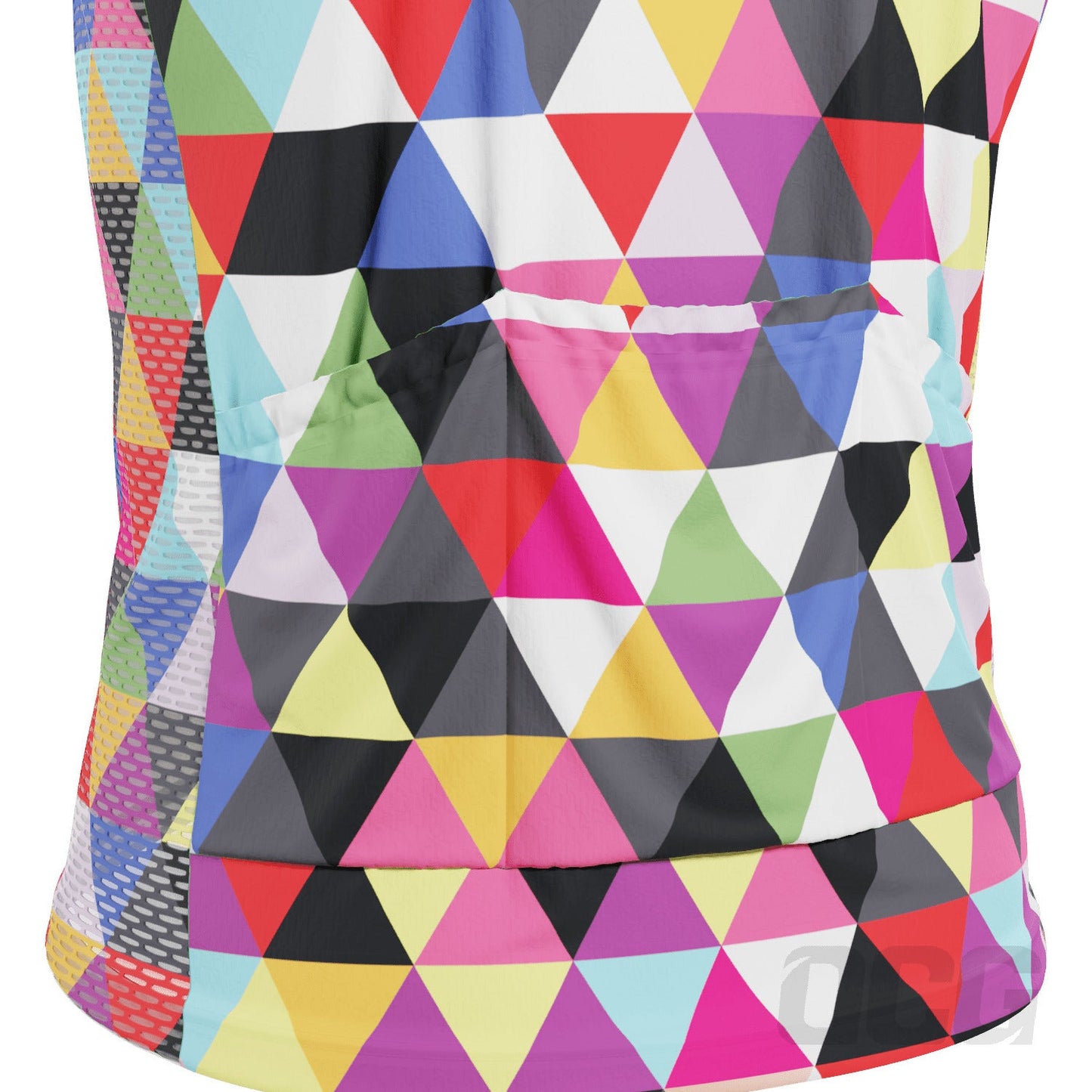 Men's High Viz Color Triangles Sleeveless Tech Cycling Jersey