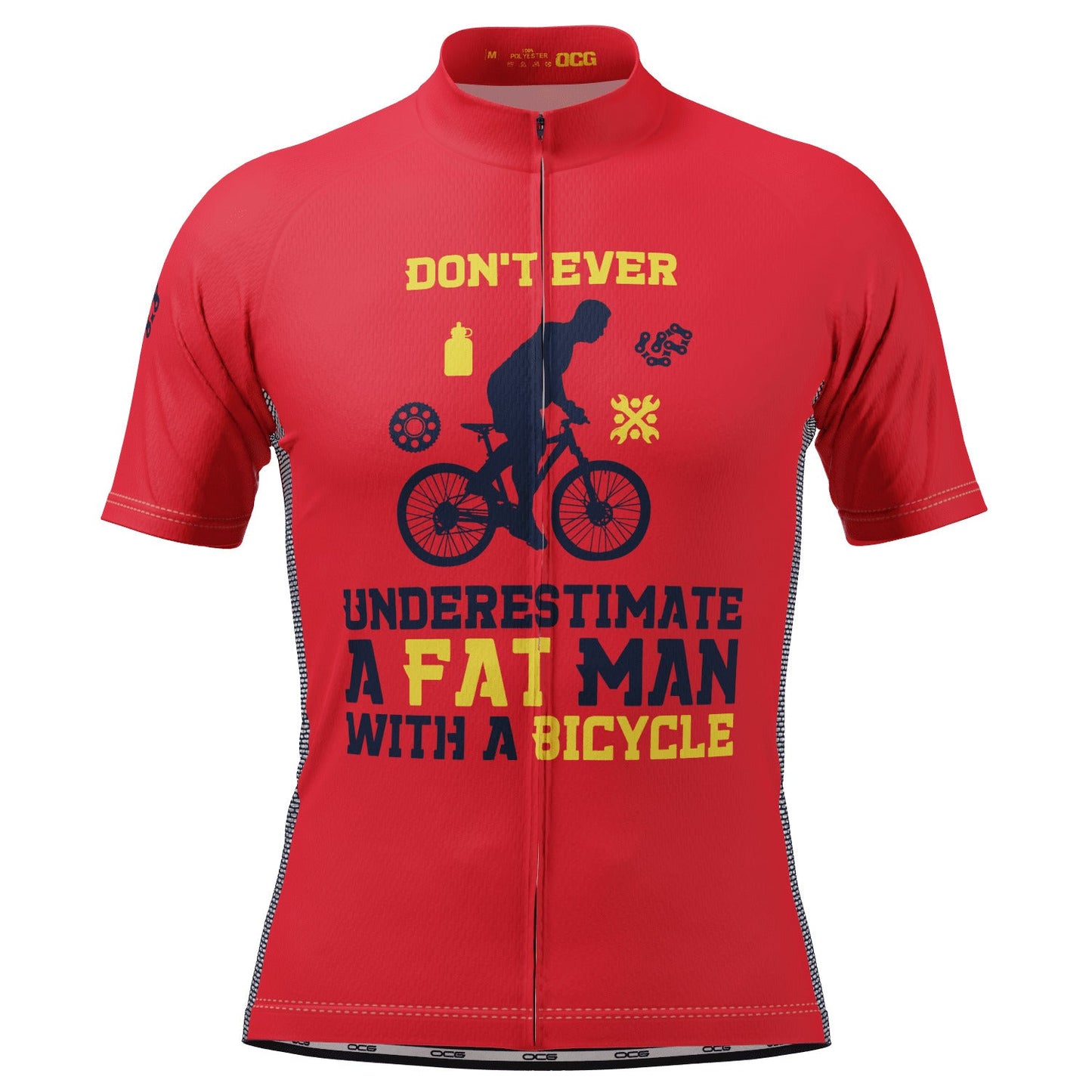 Men's Don't Ever Underestimate a Fat Man Short Sleeve Cycling Jersey