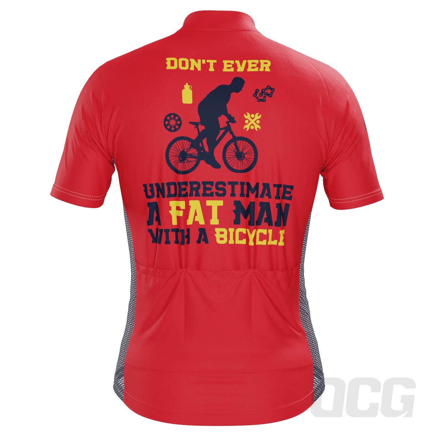 Men's Don't Ever Underestimate a Fat Man Short Sleeve Cycling Jersey