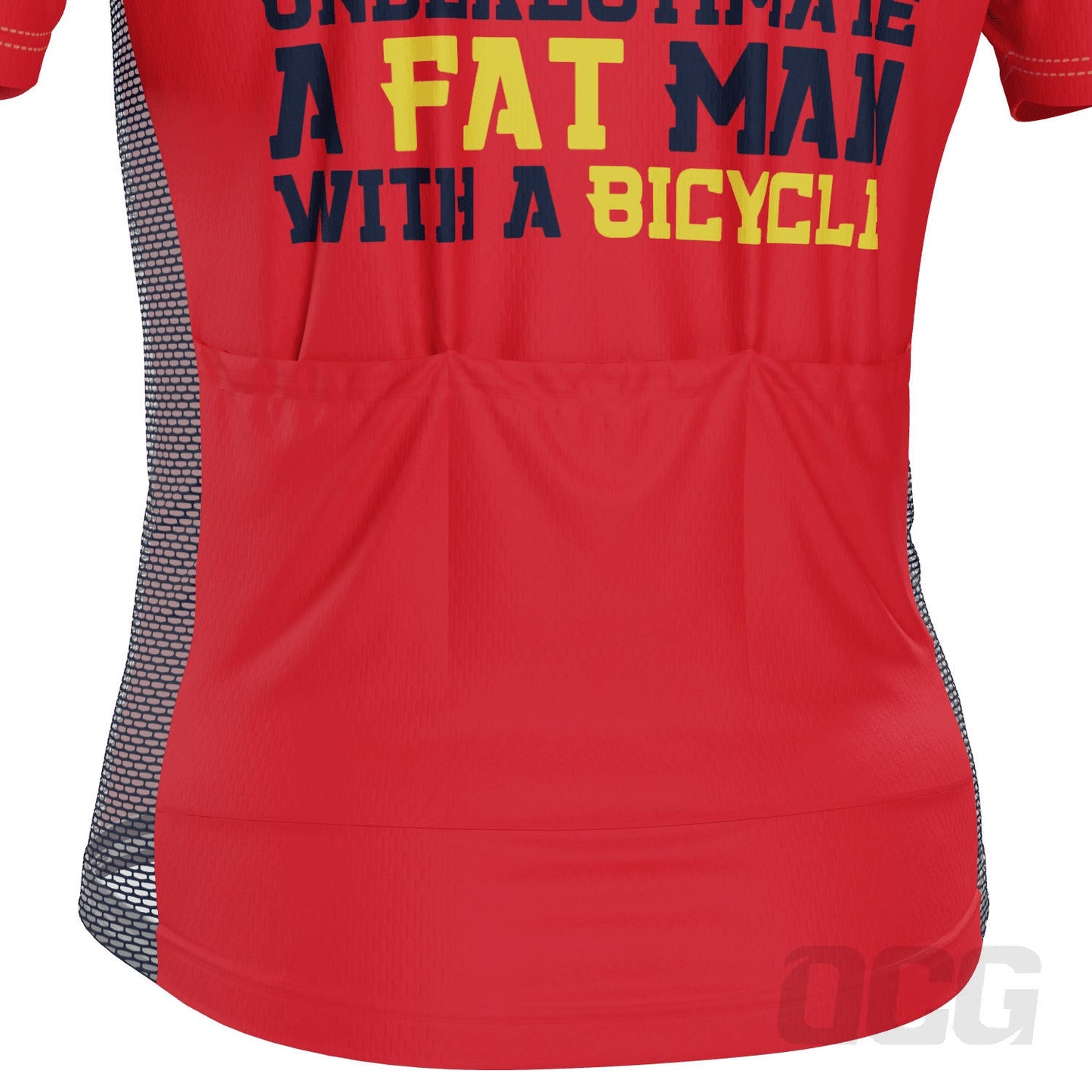 Men's Don't Ever Underestimate a Fat Man Short Sleeve Cycling Jersey