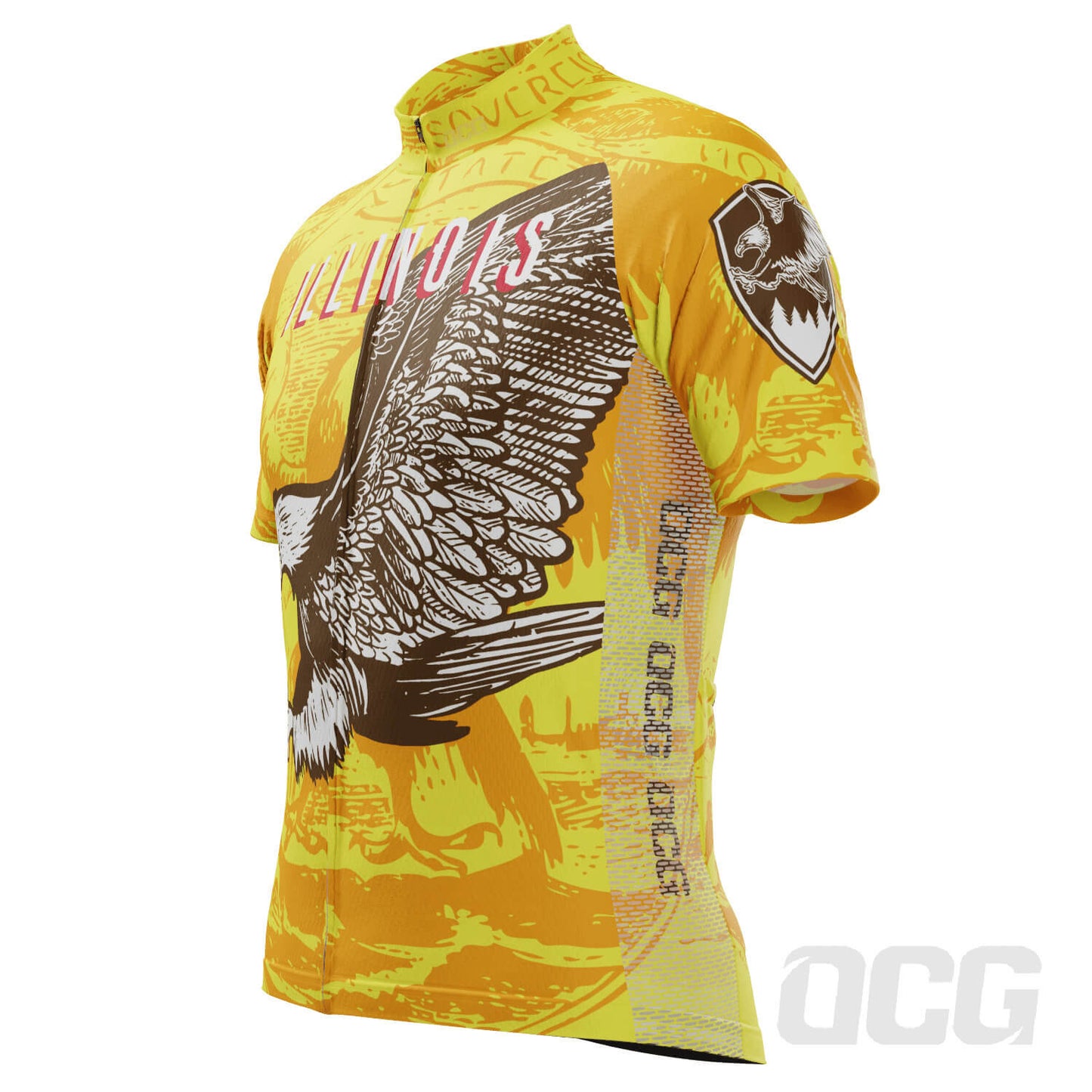 Men's Illinois US State Icon Short Sleeve Cycling Jersey