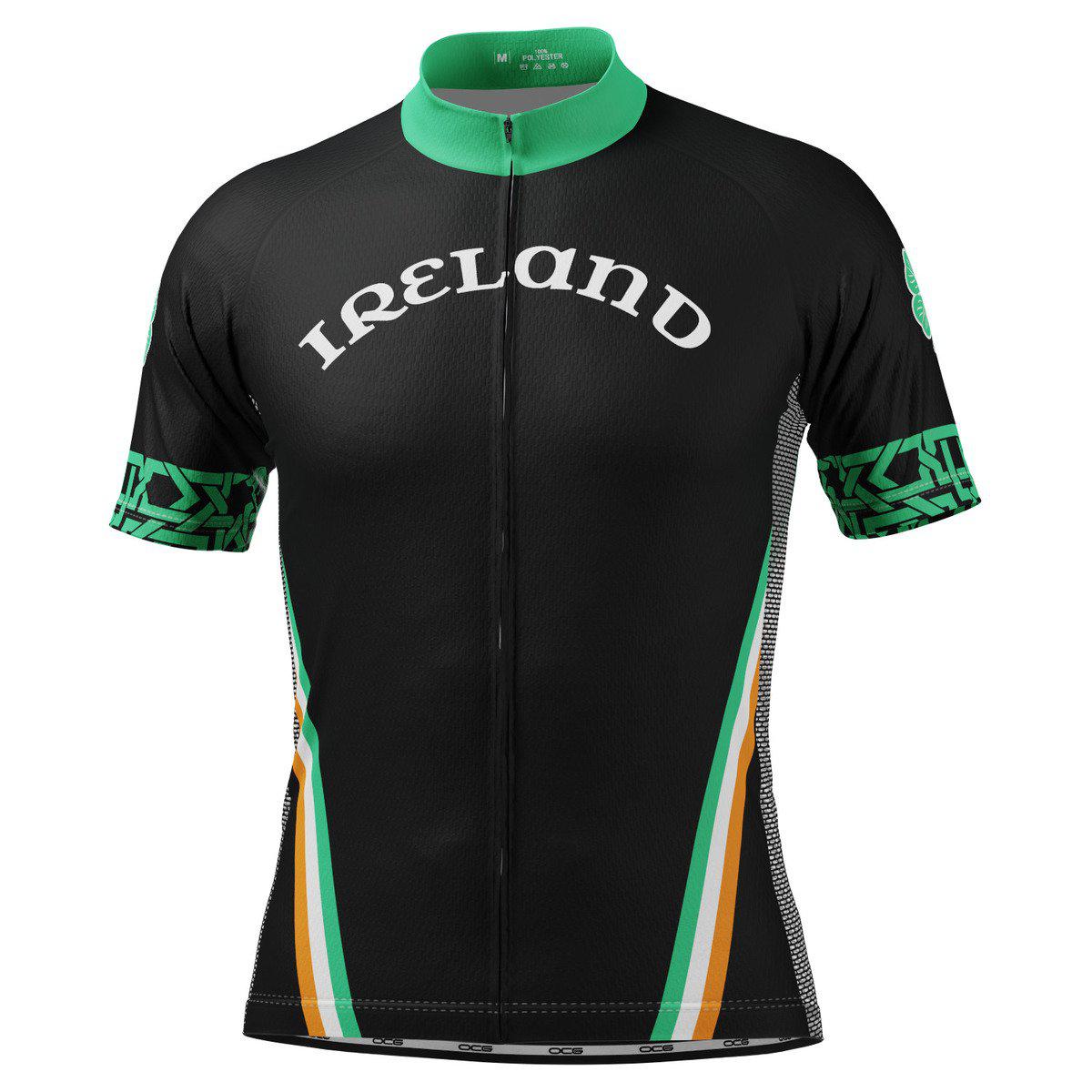Men's Ireland Eire Shamrock National Flag Short Sleeve Cycling Jersey