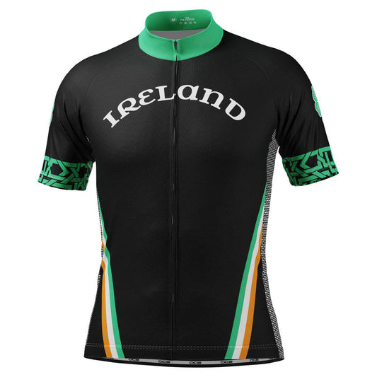 Men's Ireland Eire Shamrock National Flag Short Sleeve Cycling Jersey