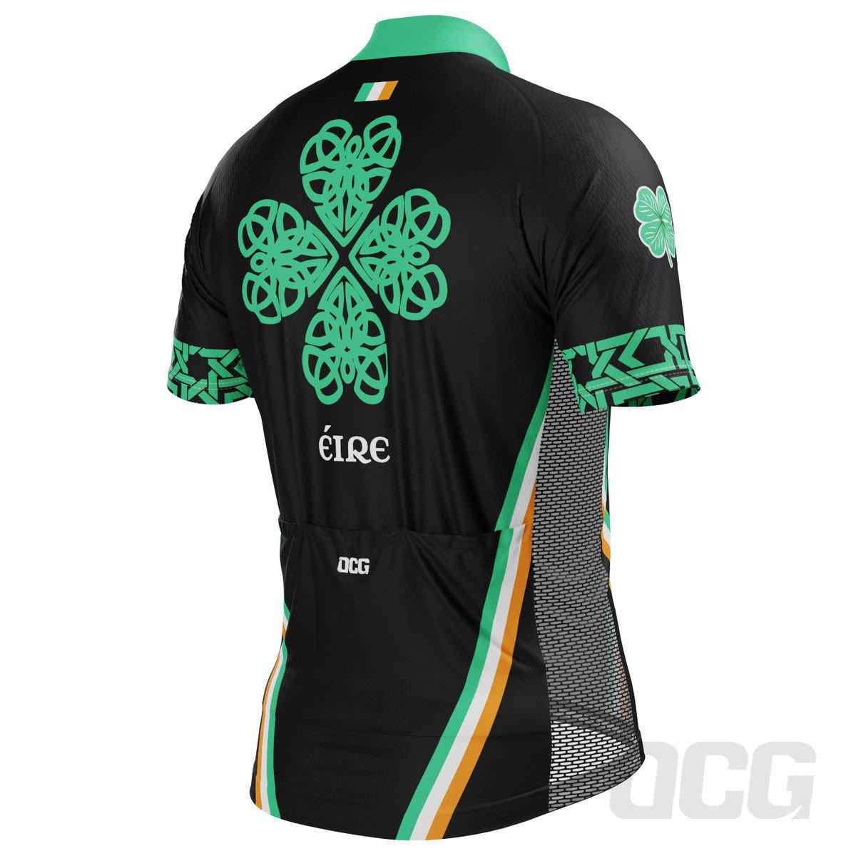 Men's Ireland Eire Shamrock National Flag Short Sleeve Cycling Jersey