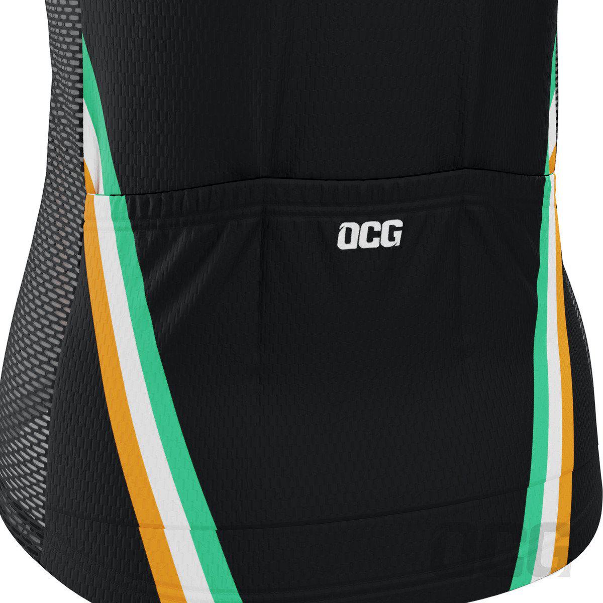 Women's Ireland Eire Shamrock National Flag Short Sleeve Cycling Jersey