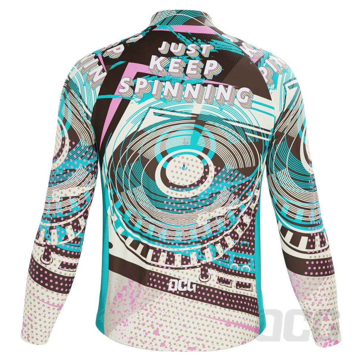 Men's Just Keep Spinning DJ Long Sleeve Cycling Jersey