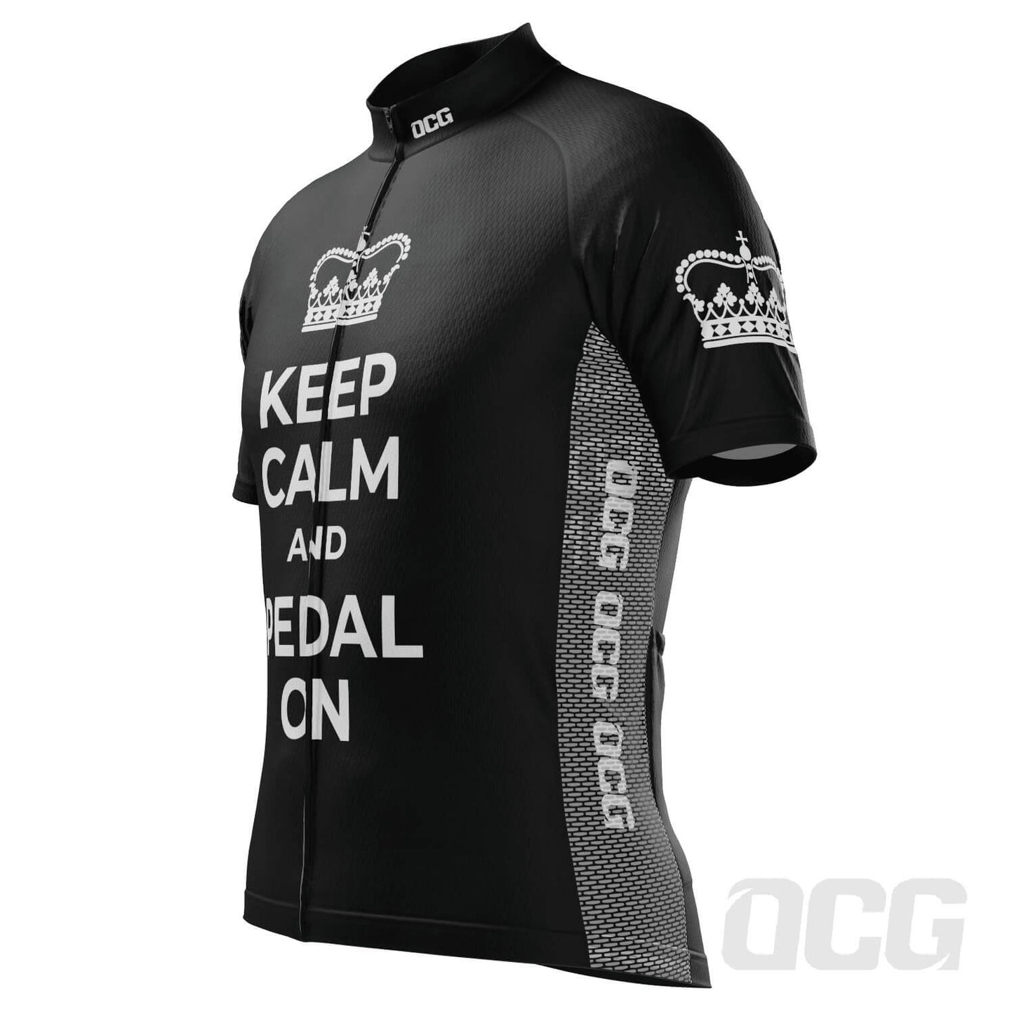 Men's Keep Calm and Pedal On Short Sleeve Cycling Jersey