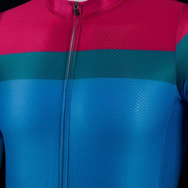 Blue Pink Color Intense Cycling Jersey