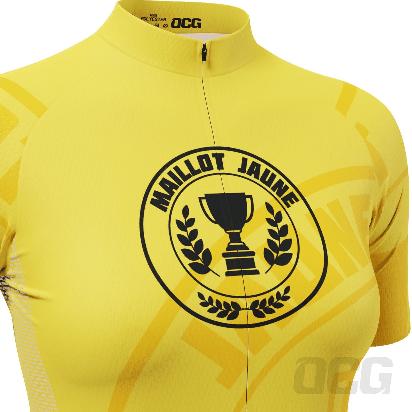 Women's Tour de France Yellow Leaders Maillot Jaune Short Sleeve Cycling Jersey