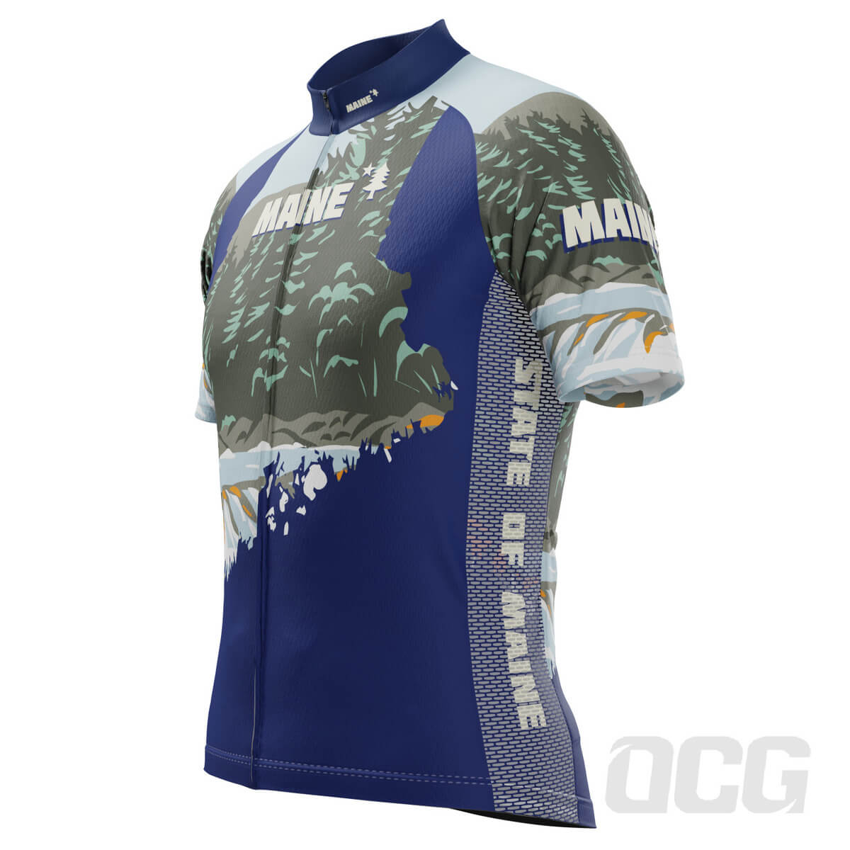 Men's Maine US State Icon Short Sleeve Cycling Jersey
