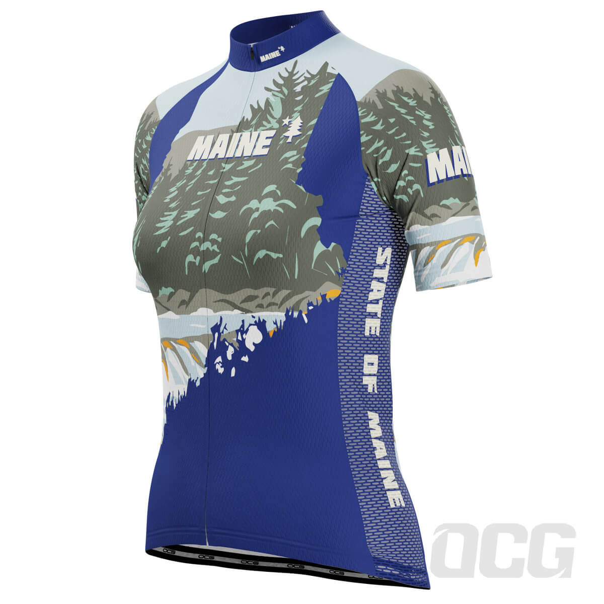 Women's Maine US State Icon Short Sleeve Cycling Jersey