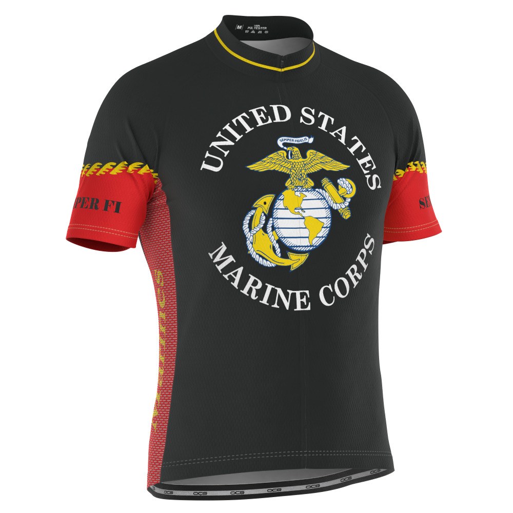 Men's USAF United States Marine Corps Short Sleeve Cycling Jersey