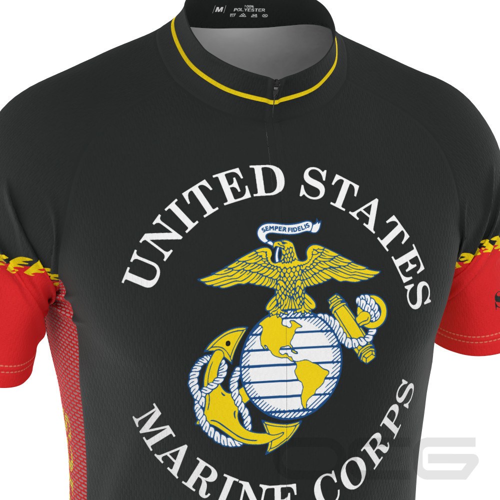 Men's USAF United States Marine Corps Short Sleeve Cycling Jersey