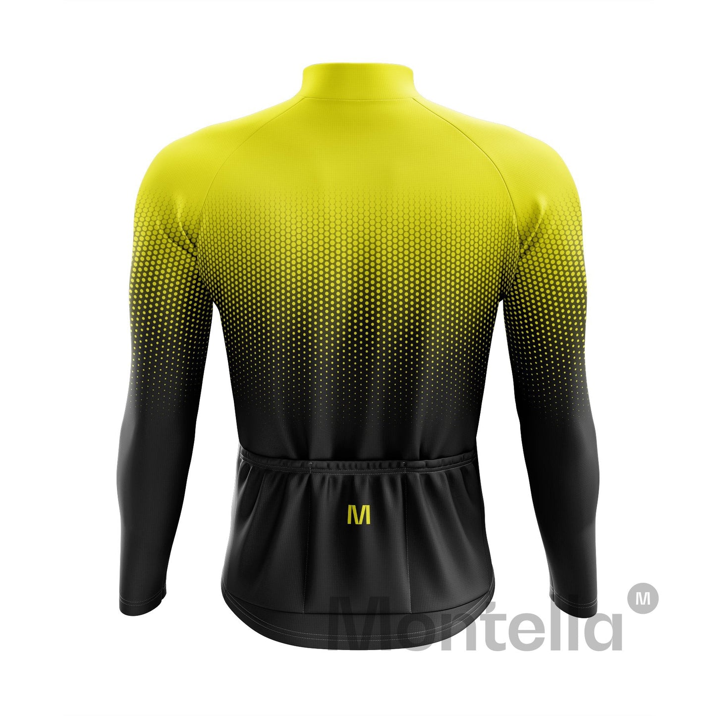 Men's Yellow Gradient Long Sleeve Cycling Jersey