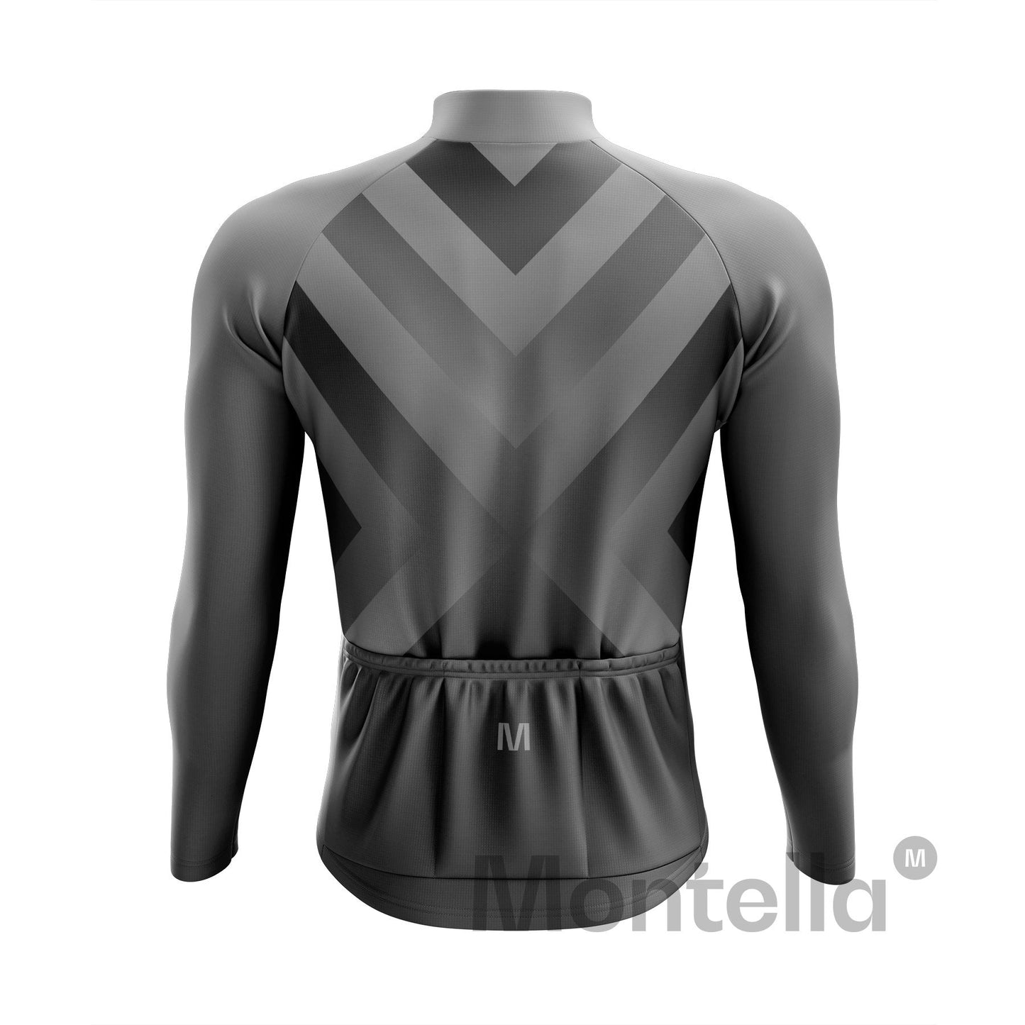 Men's Grey Gradient Long Sleeve Cycling Jersey