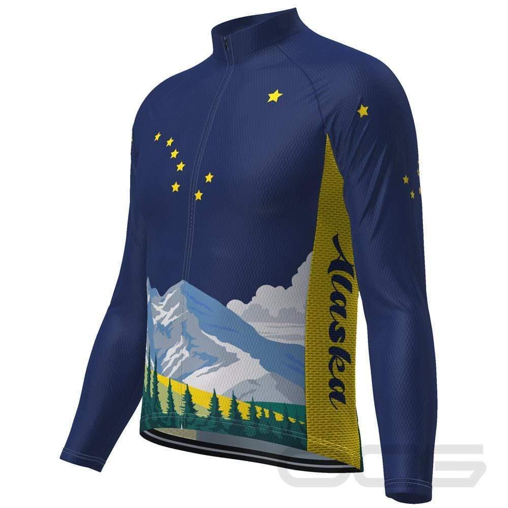 Men's Alaska US State Icon Long Sleeve Cycling Jersey