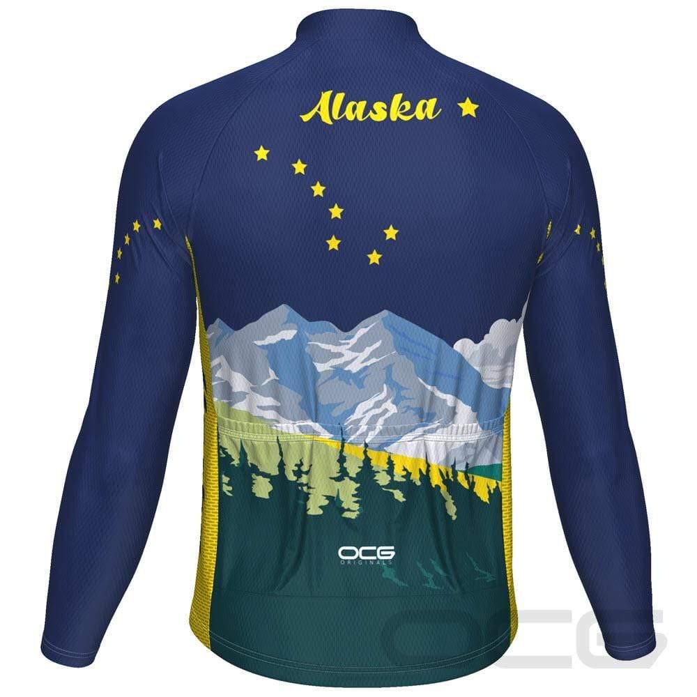 Men's Alaska US State Icon Long Sleeve Cycling Jersey