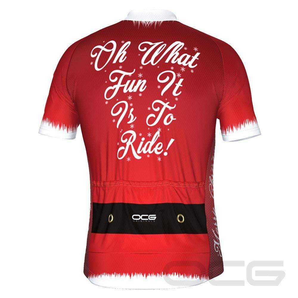 Men's Santa Claus Christmas Suit Short Sleeve Cycling Jersey