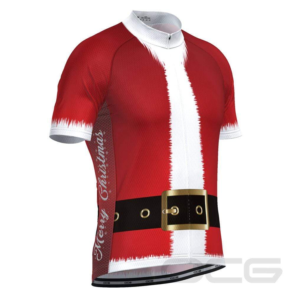 Men's Santa Claus Christmas Suit Short Sleeve Cycling Jersey