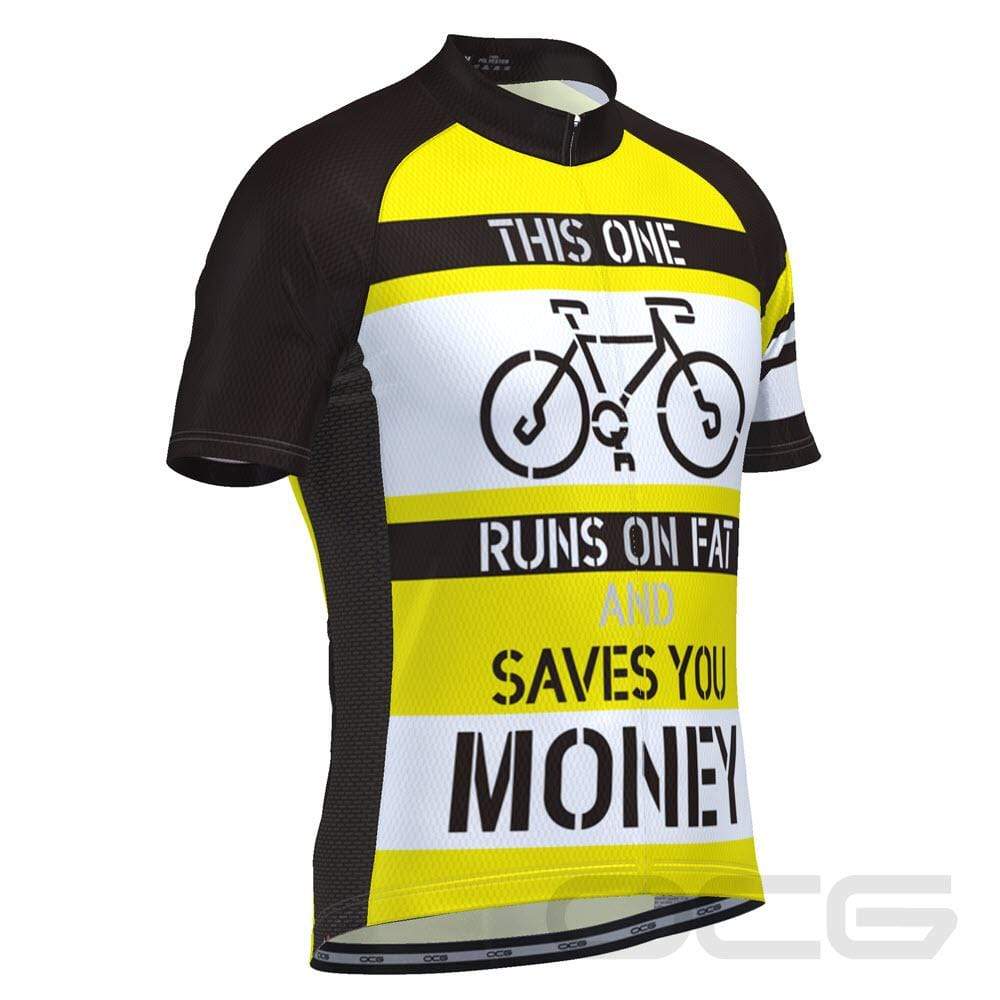 Men's Runs on Fat Short Sleeve Cycling Jersey