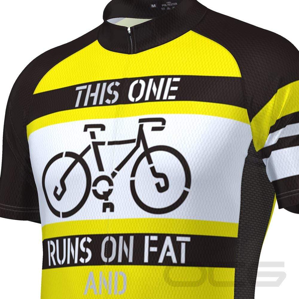 Men's Runs on Fat Short Sleeve Cycling Jersey