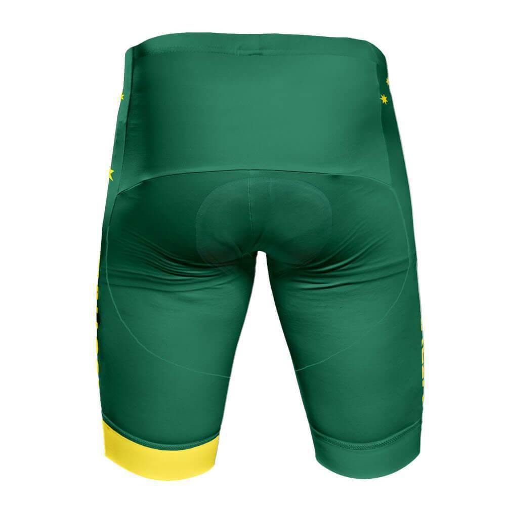 Men's Australia Green & Gold Flag Gel Padded Cycling Shorts