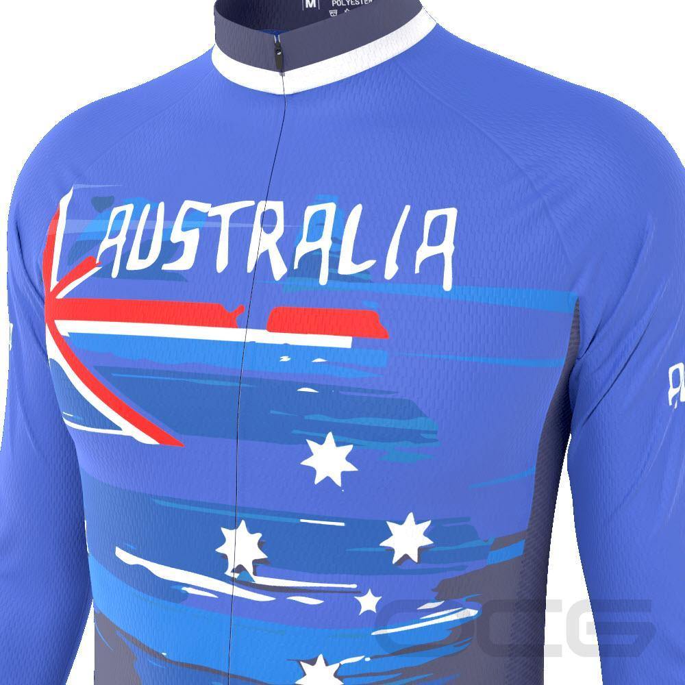 Men's Australian National Flag Long Sleeve Cycling Jersey