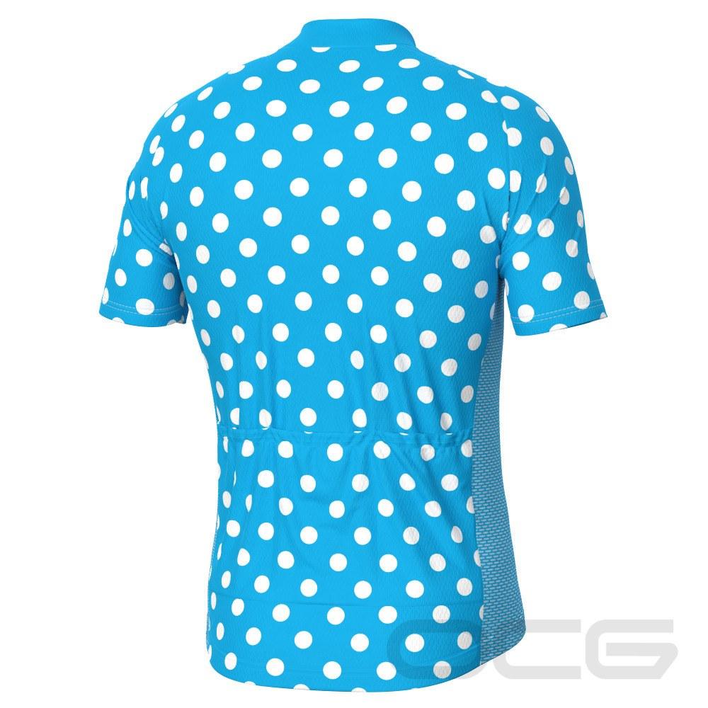 Men's High Viz Orange Polka Dot Short Sleeve Cycling Jersey